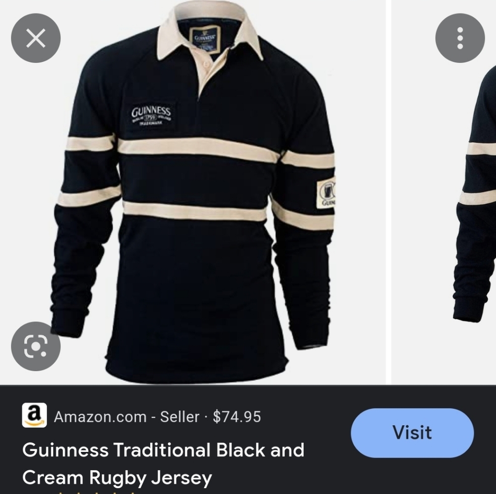 NWT Guinness Rugby Jersey